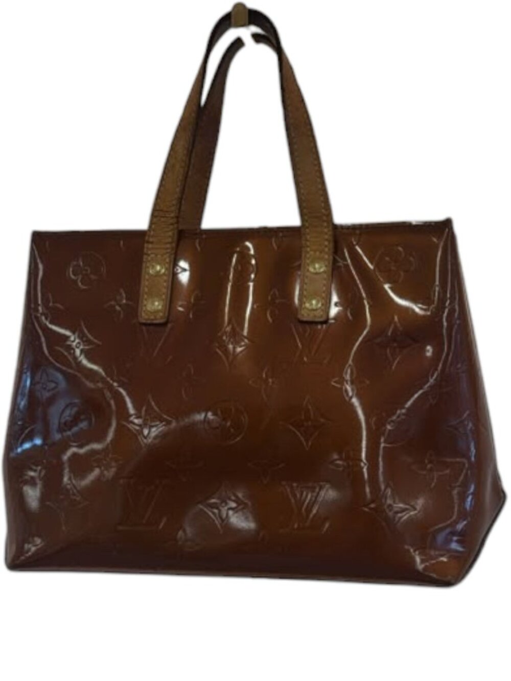 488229CR C3 Louis Vuitton Tote Bag Dark Brown Monogram Vernis